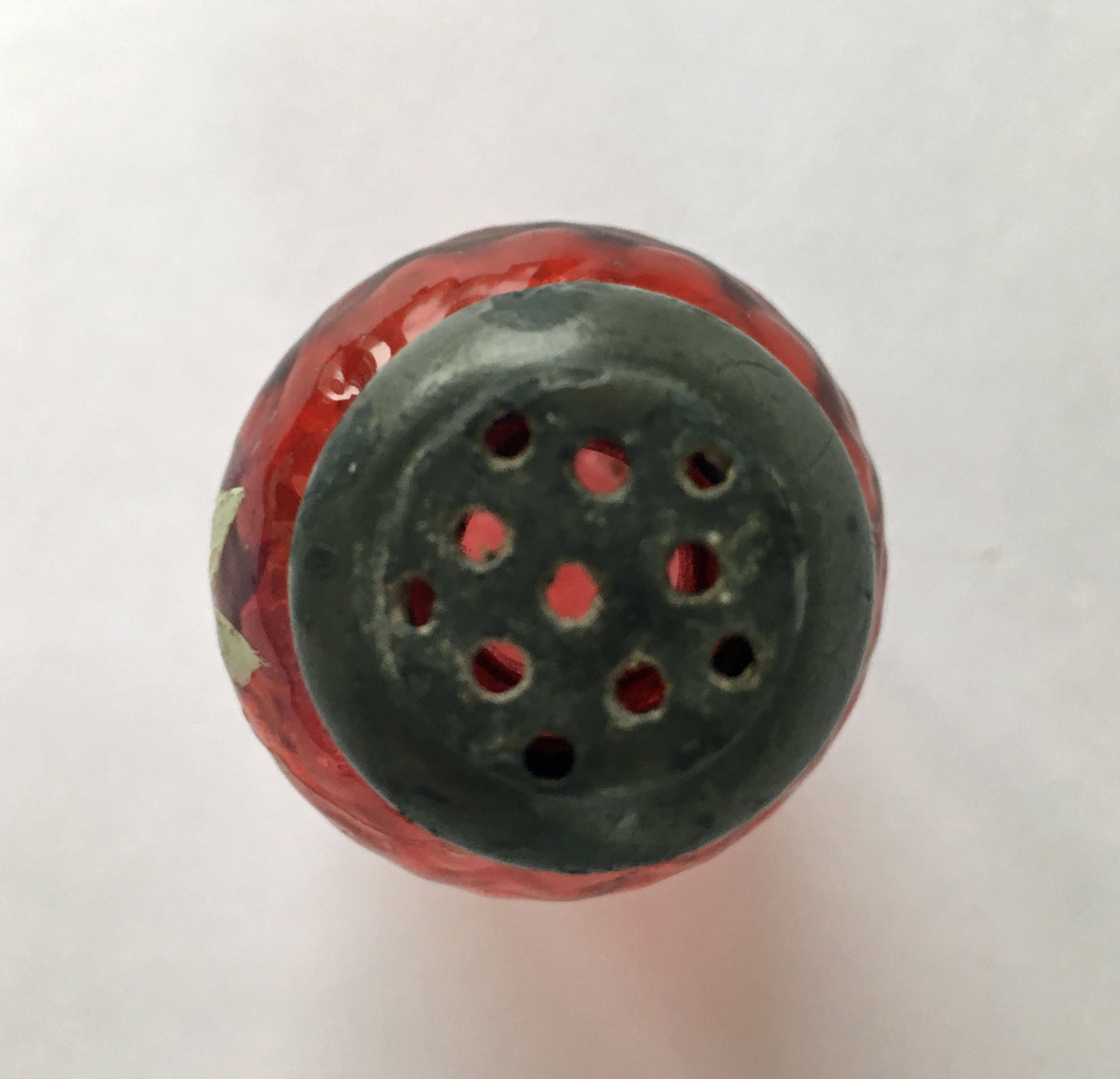 EAPG Hand Painted Victorian Cranberry Glass Salt top image