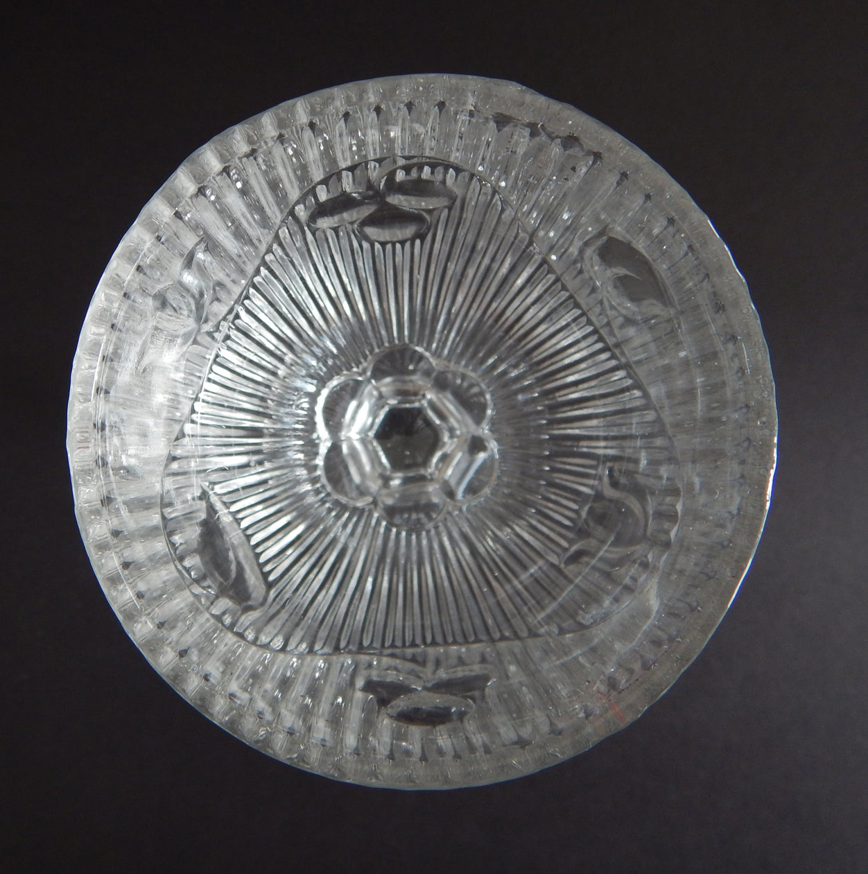 EAPG Bellflower pattern glass goblet top view image