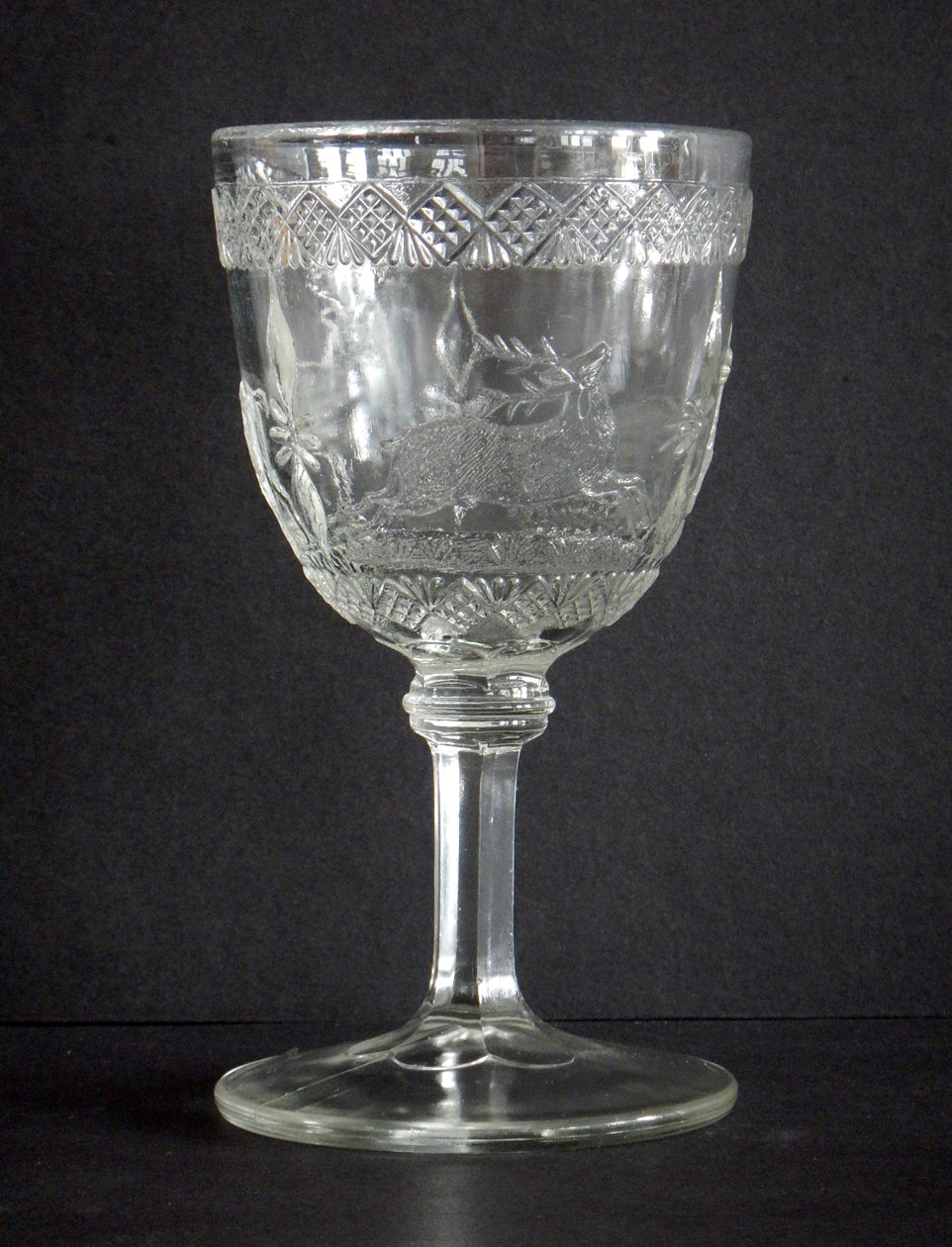 EAPG Elk and Doe pattern goblet full image 4