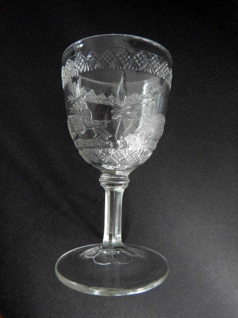 EAPG Elk and Doe pattern goblet side view image