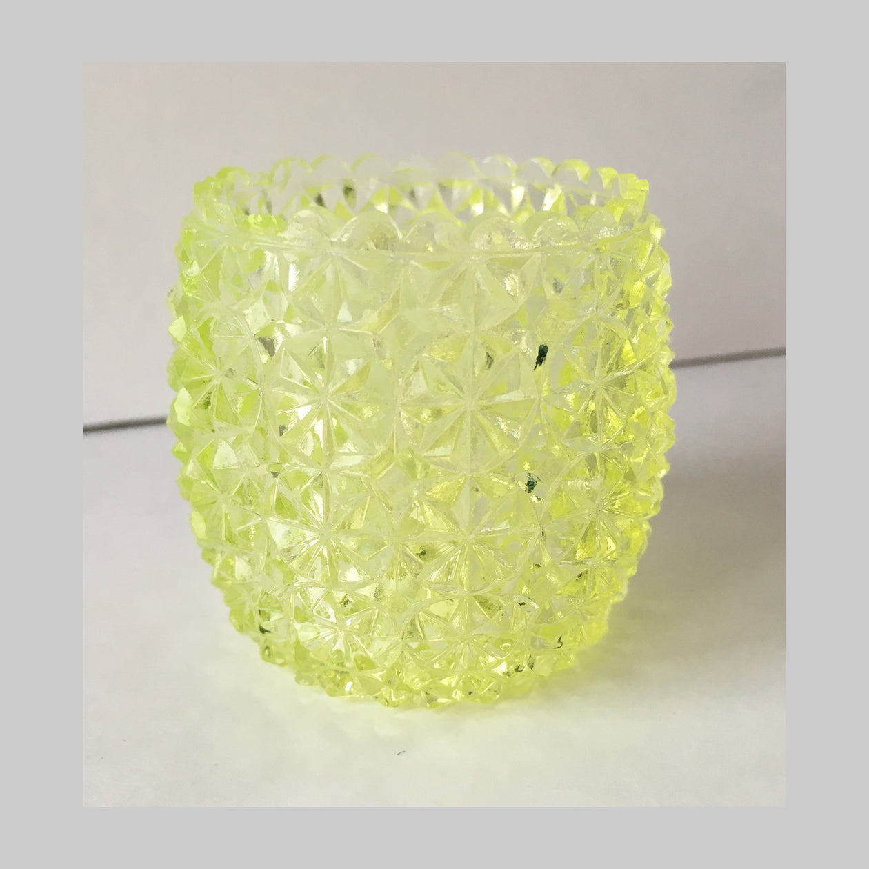 EAPG Daisy Rosette pattern canary glass toothpick holder main image
