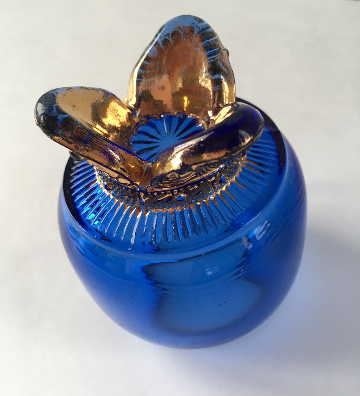 EAPG Colorado Dewy Blue Violet Rose Bowl bottom view 2