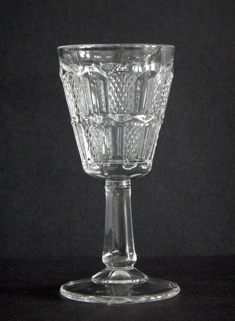 Hand Pattern Pressed Glass Wine Circa 1880 front image