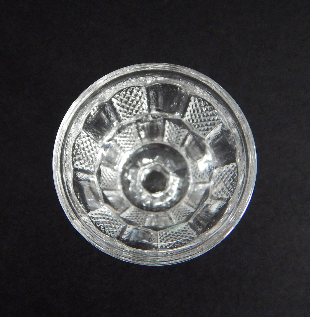 Hand Pattern Pressed Glass Wine Circa 1880 inside image
