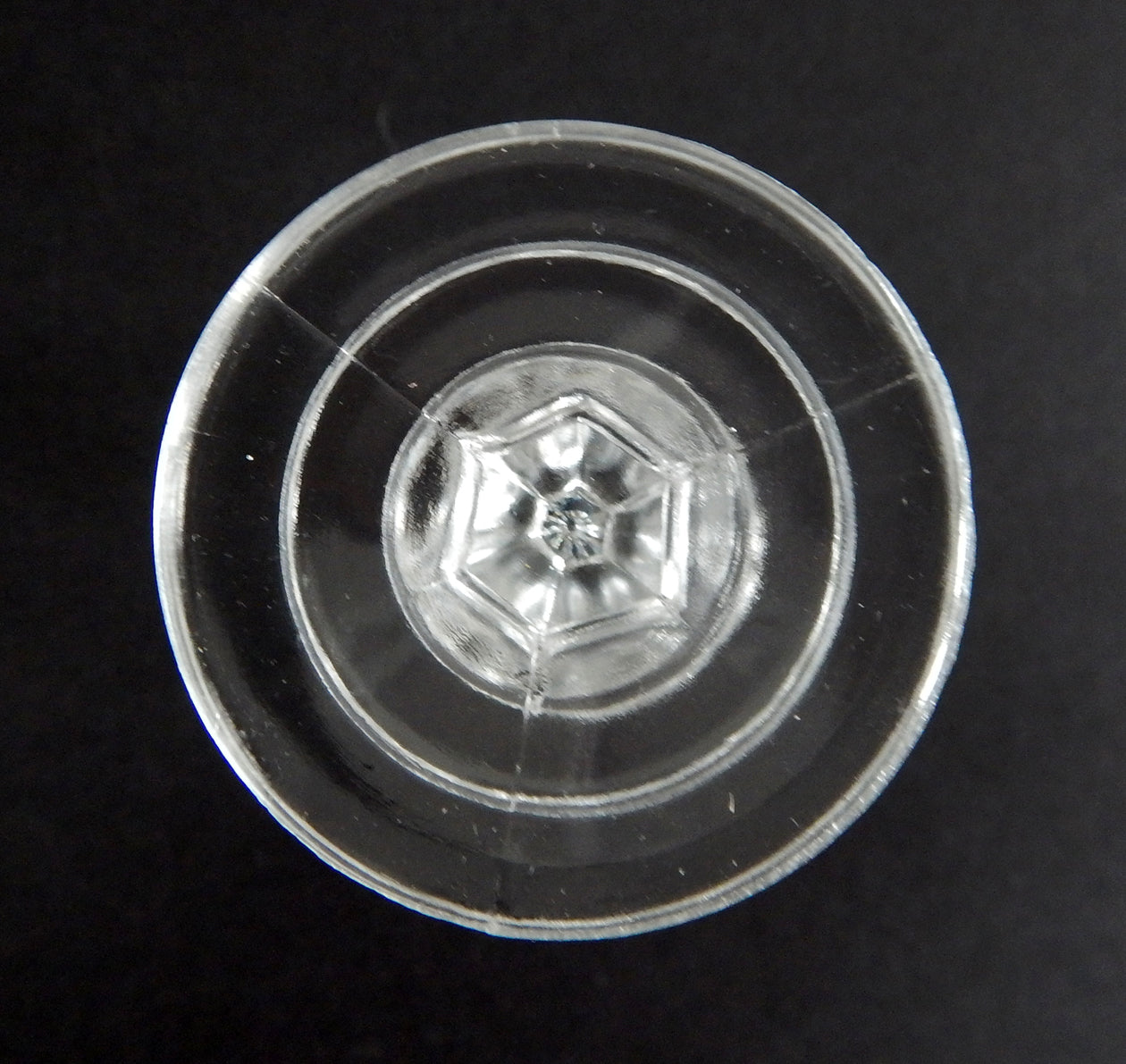 EAPG Mascotte pattern wine glass with etching bottom image