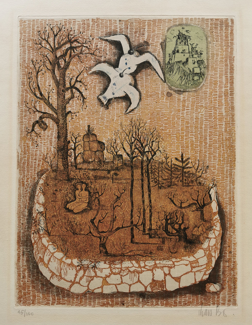 Lars Bo | Large Colour Etching - Garden of Eden