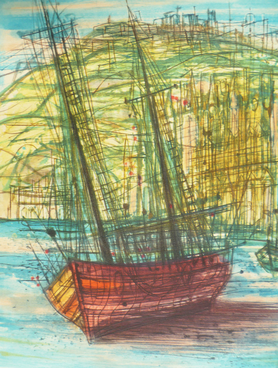 Jean Carzou Colour Etching close up image