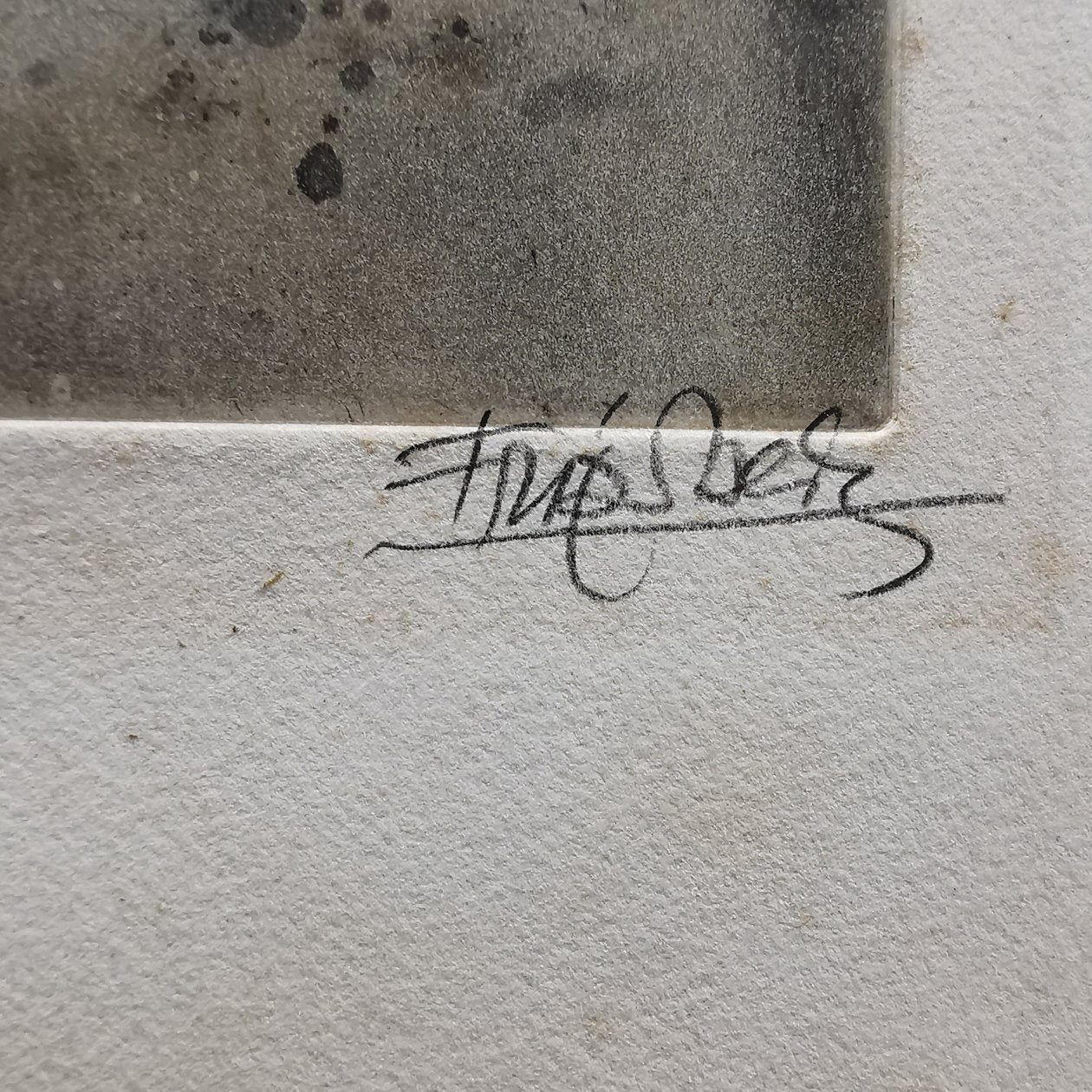 artist Johnny Friedlaender signature of etching