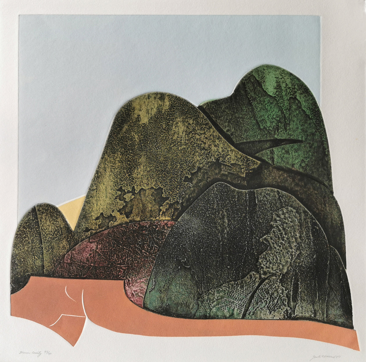 Jack F. Harris | Colour Collagraph - Marin County