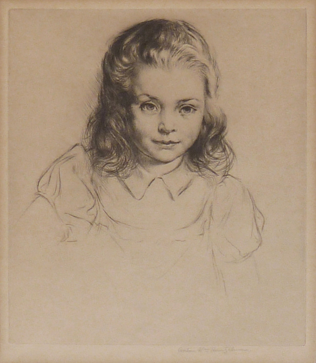 Arthur William HEINTZELMAN Girl Etching Matted View Image #2