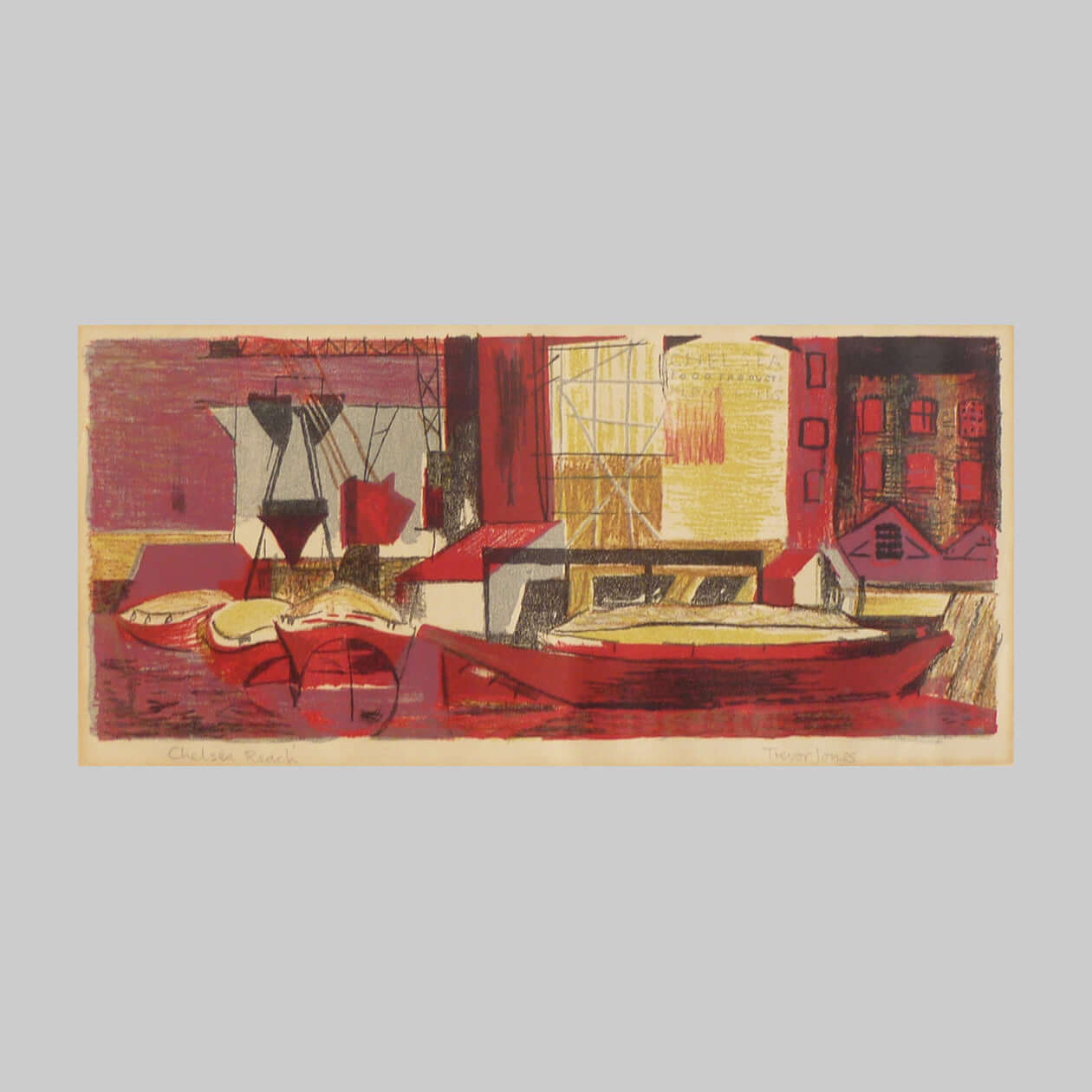 Trevor Jones Colour Lithograph Chelsea Reach Main image