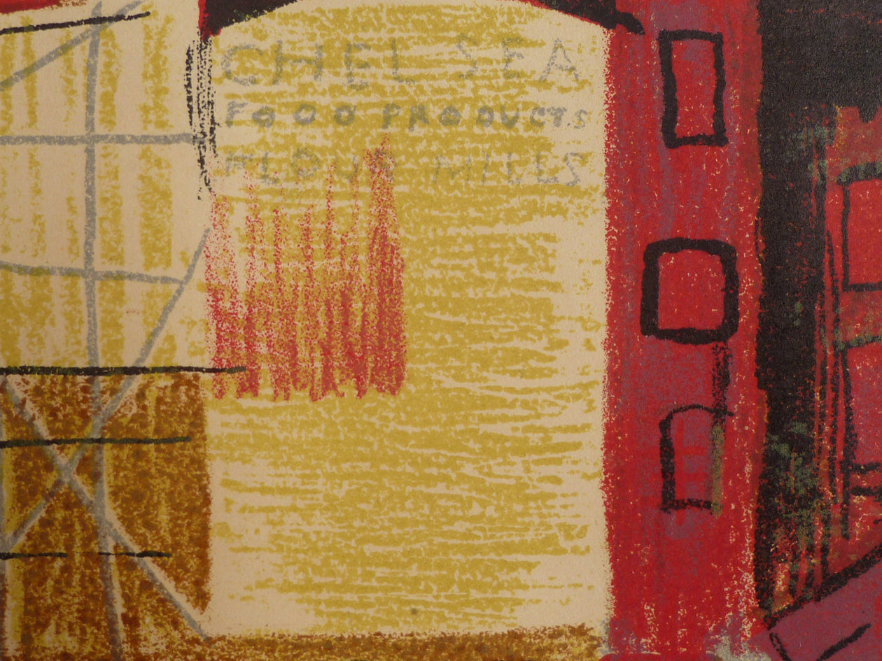 Trevor Jones Colour Lithograph Chelsea Reach Close Up image