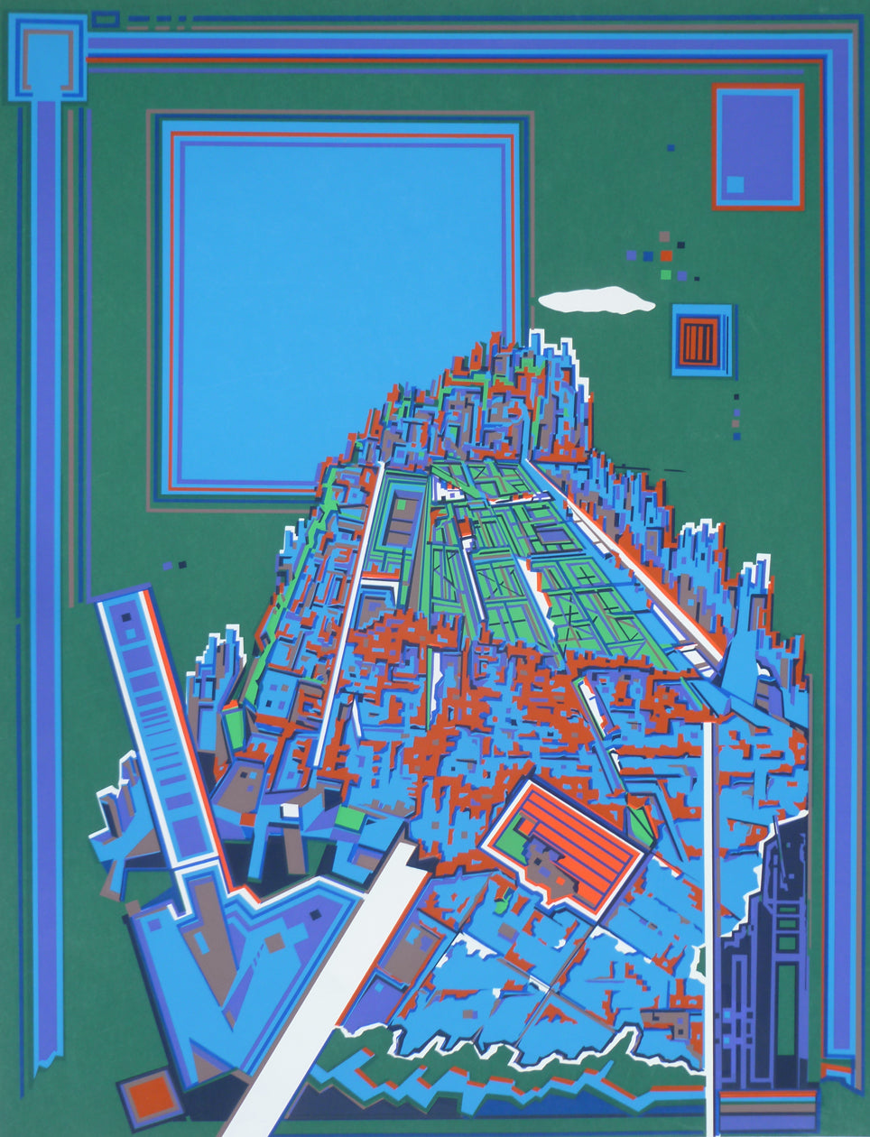 Risaburo Kimura Colour Serigraph City 365 cropped image