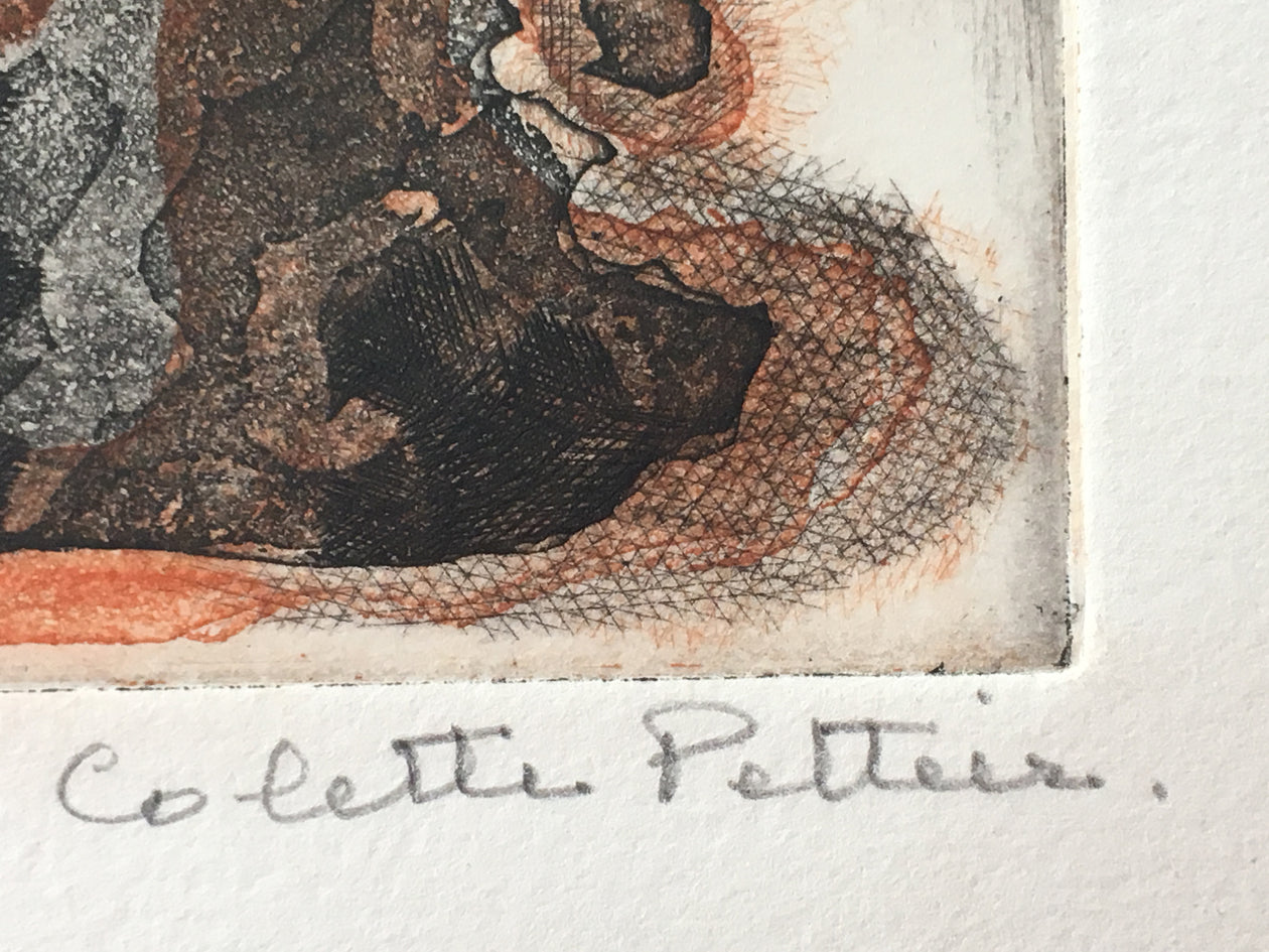 Pettier original etching Burlesques au petit arbre - signature