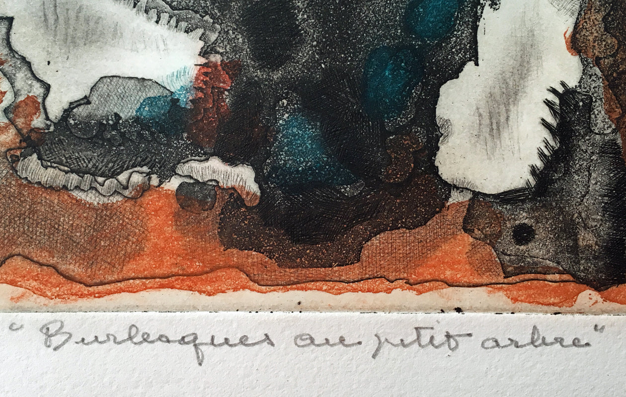 Pettier original etching Burlesques au petit arbre