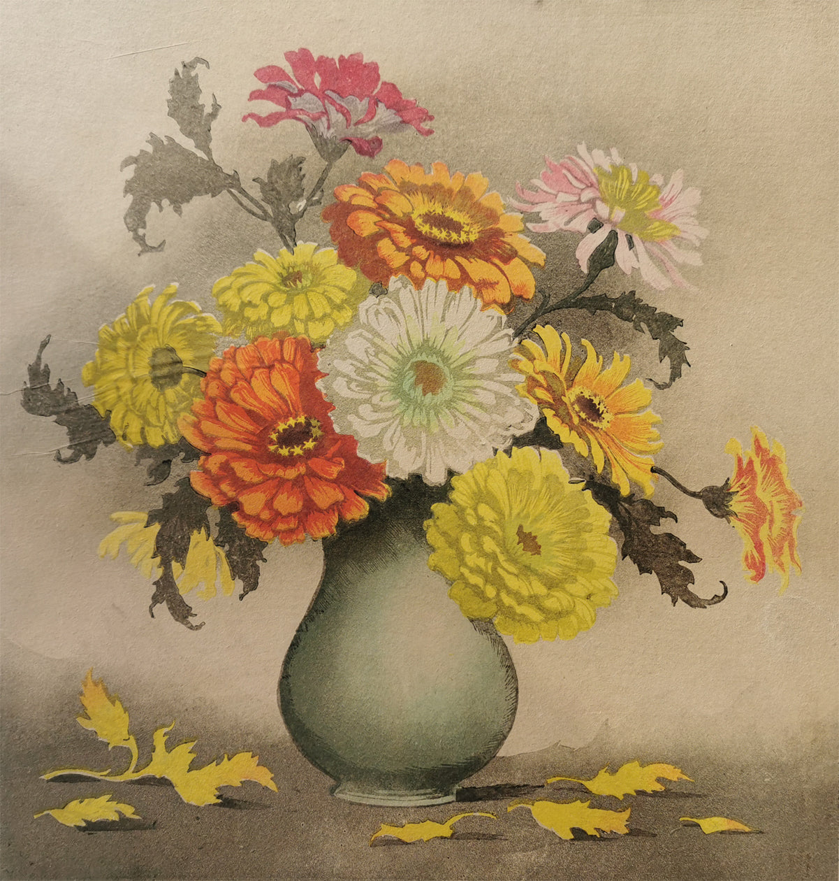Viktor Wolfgang Pirkhoff | Colour Woodcut - Flowers in Vase