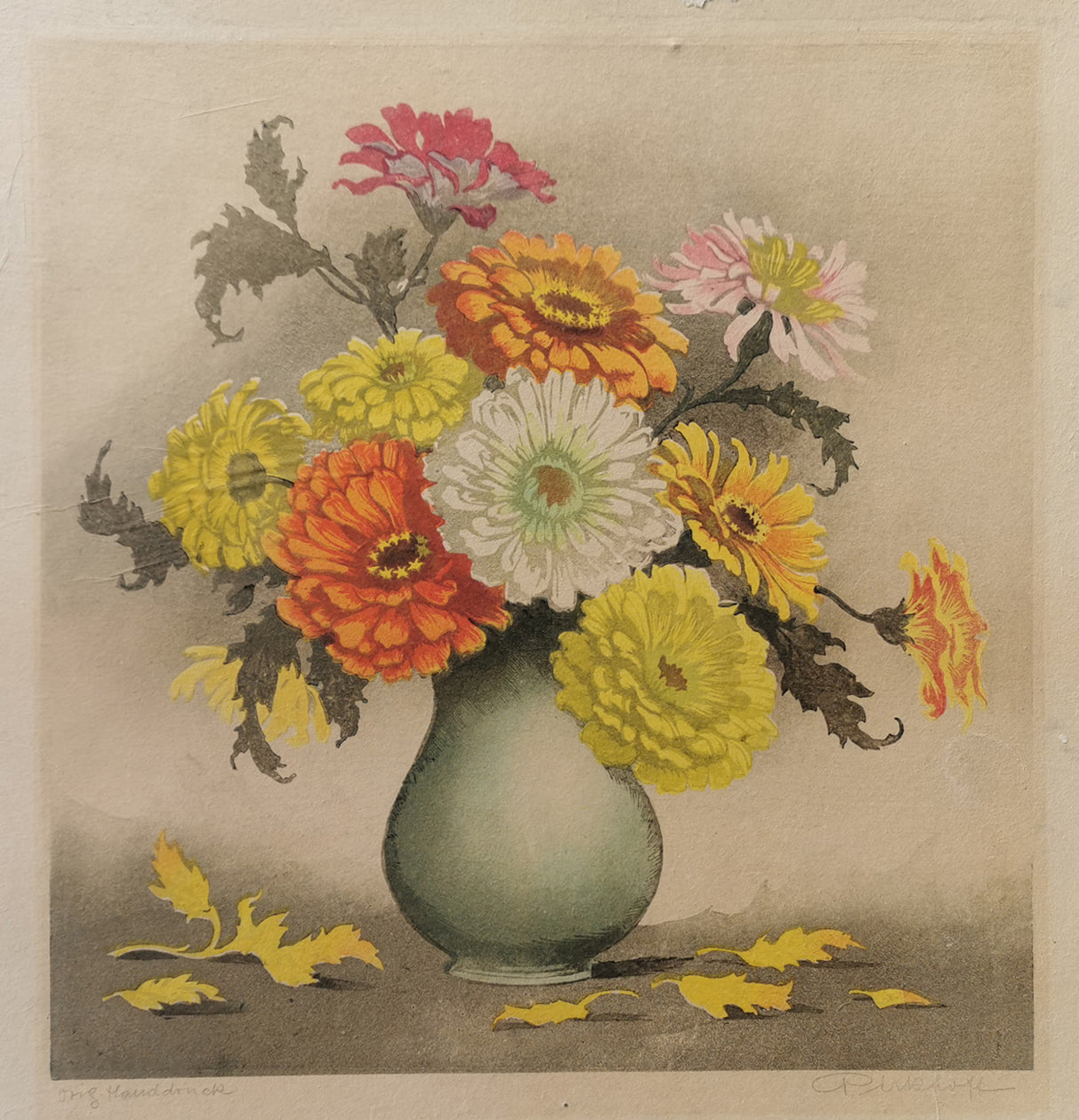 Viktor Wolfgang Pirkhoff | Colour Woodcut - Flowers in Vase