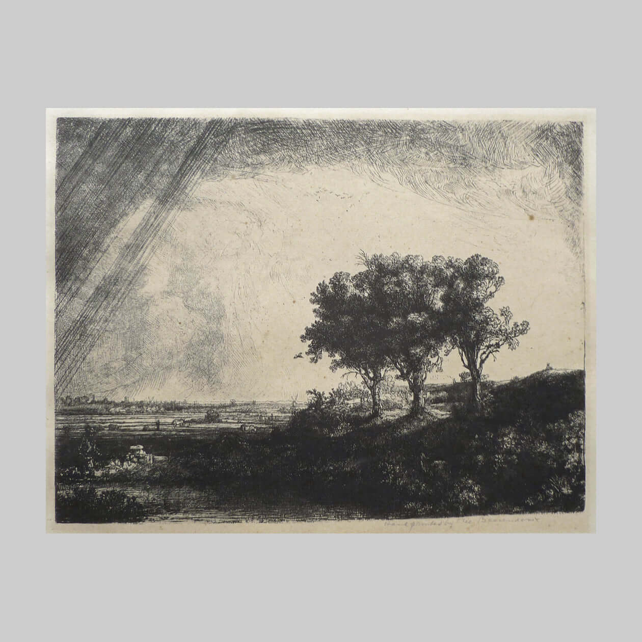 Original Rembrandt plate restrike The Three Trees main image
