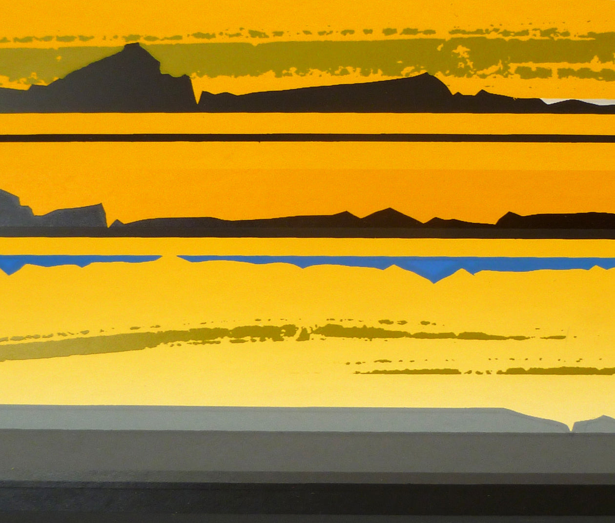 Tetsuro Sawada colour serigraph close up view image