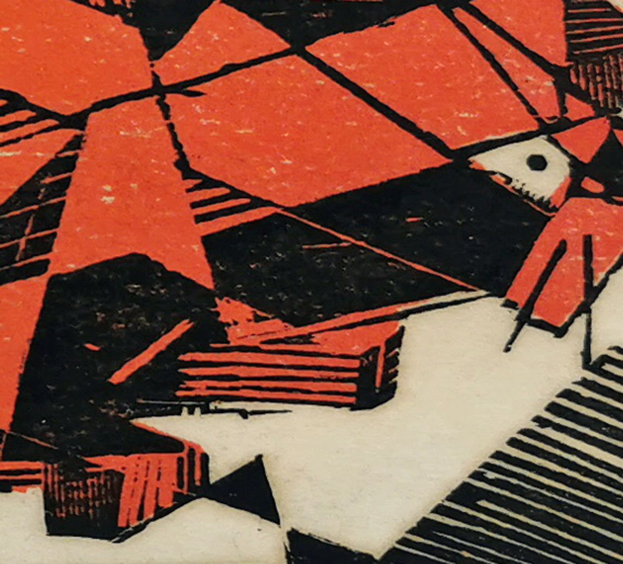 Paul Schaub etching red mouser close up
