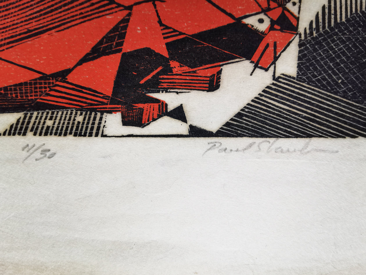 Paul Schaub etching red mouser signature