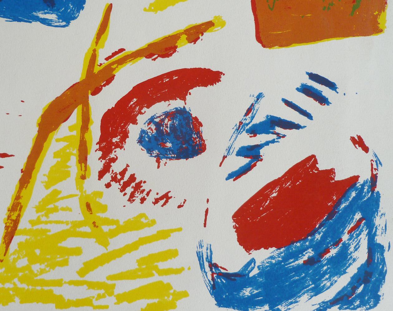 original non-objective art lithograph by unknown artist close up 2