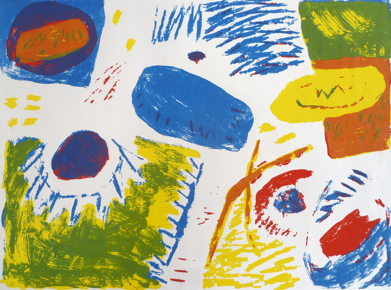 original non-objective art lithograph by unknown artist closeup 3