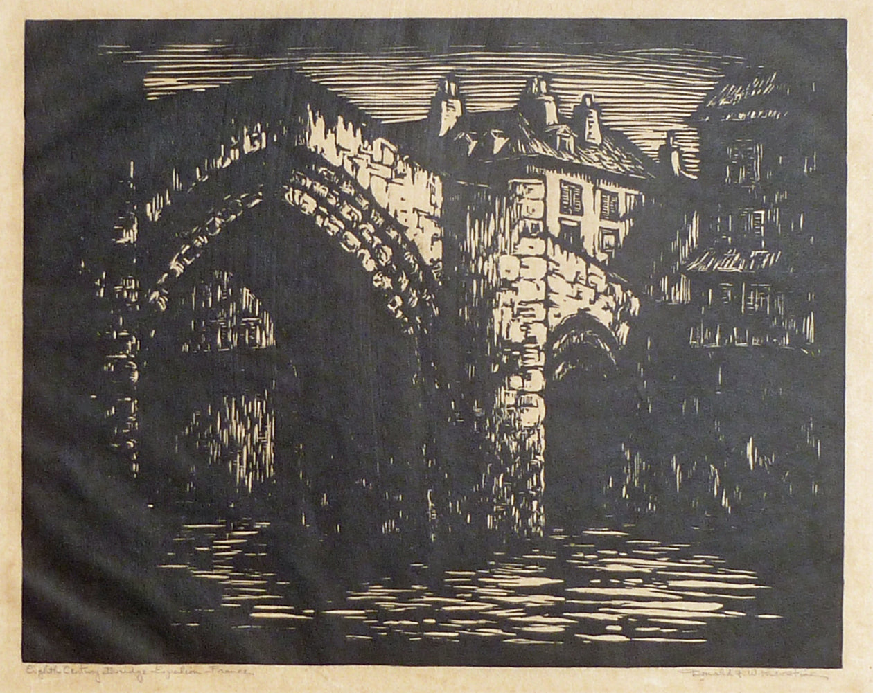 Donald Witherstine Black and White Woodcut mat view image