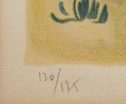 Close-up of edition number in pencil on a lithograph print by Yves Brayer.