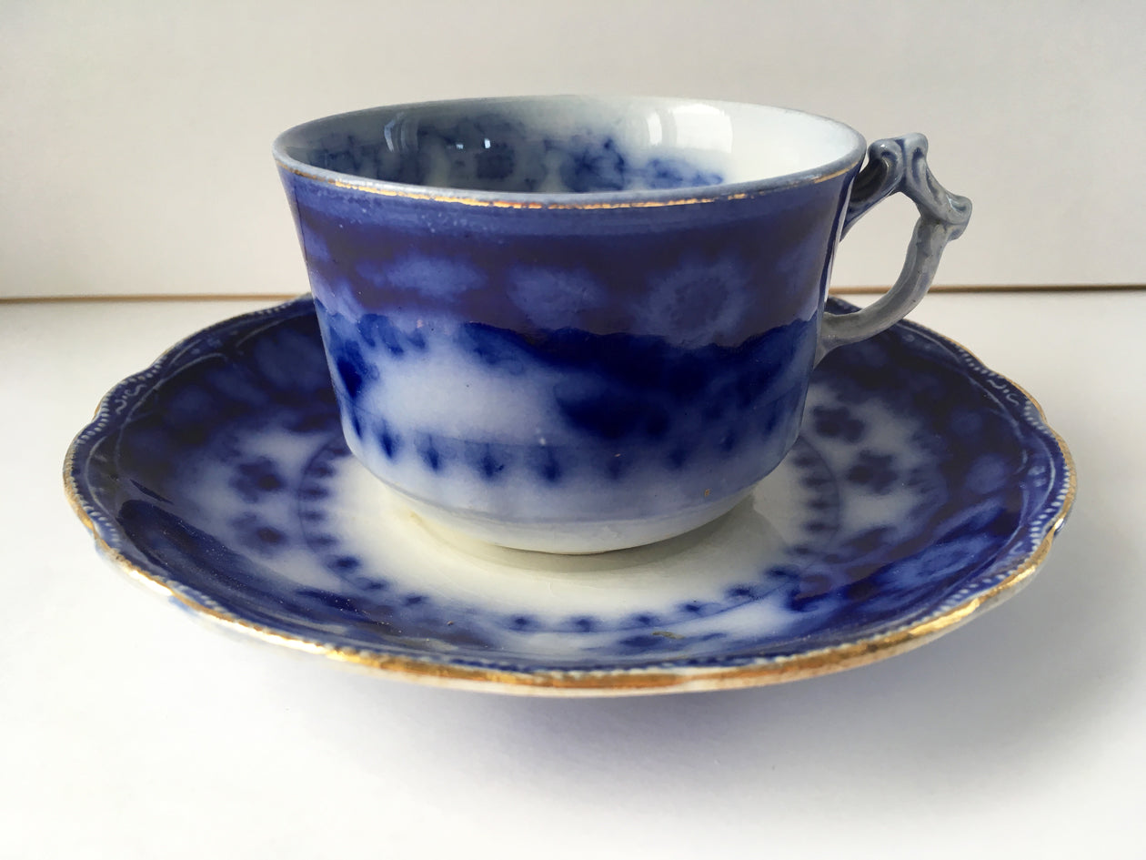 Crumlin Flow Blue Cup and Saucer full image 2