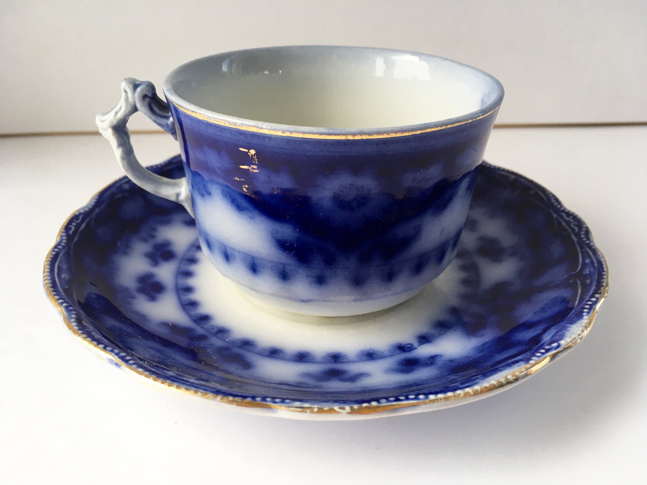 Crumlin Flow Blue Cup and Saucer full image 1