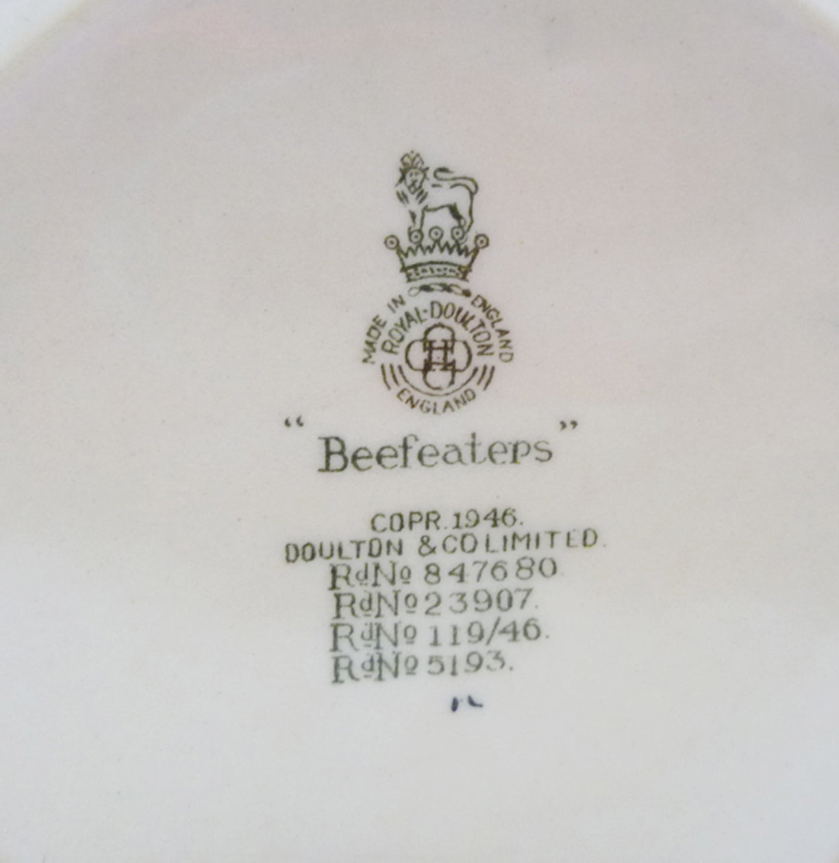 Beefeater GR Royal Doulton Toby Character Jug Large stamp image
