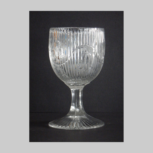 EAPG Bellflower pattern glass goblet main image