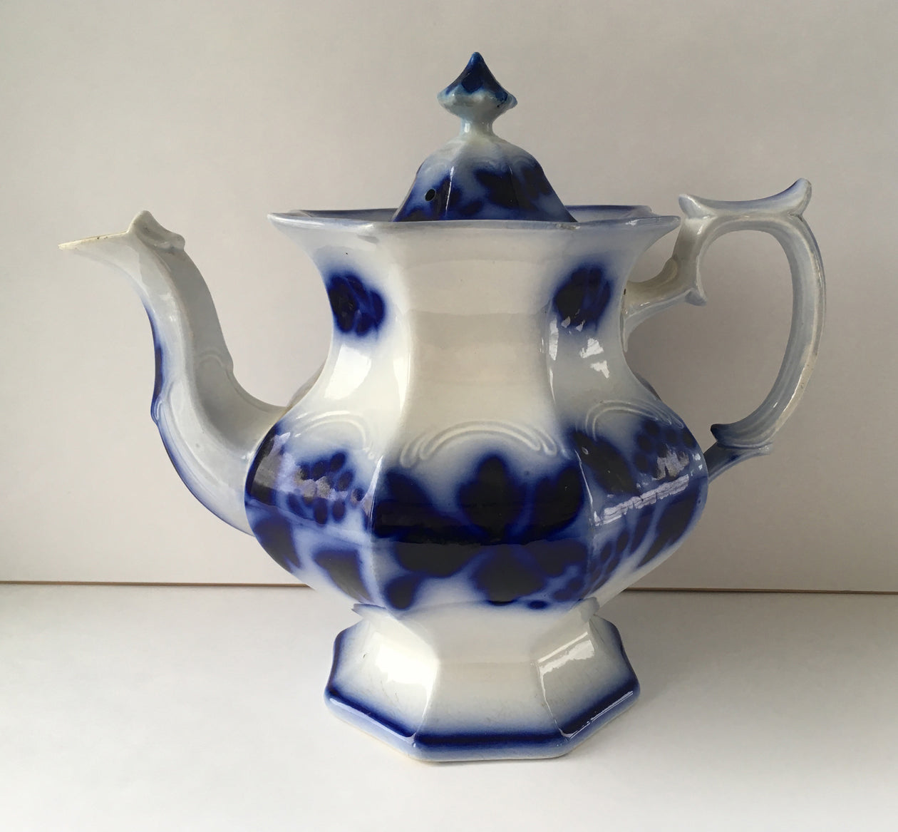 Flow Blue Teapot from Quebec full image 1