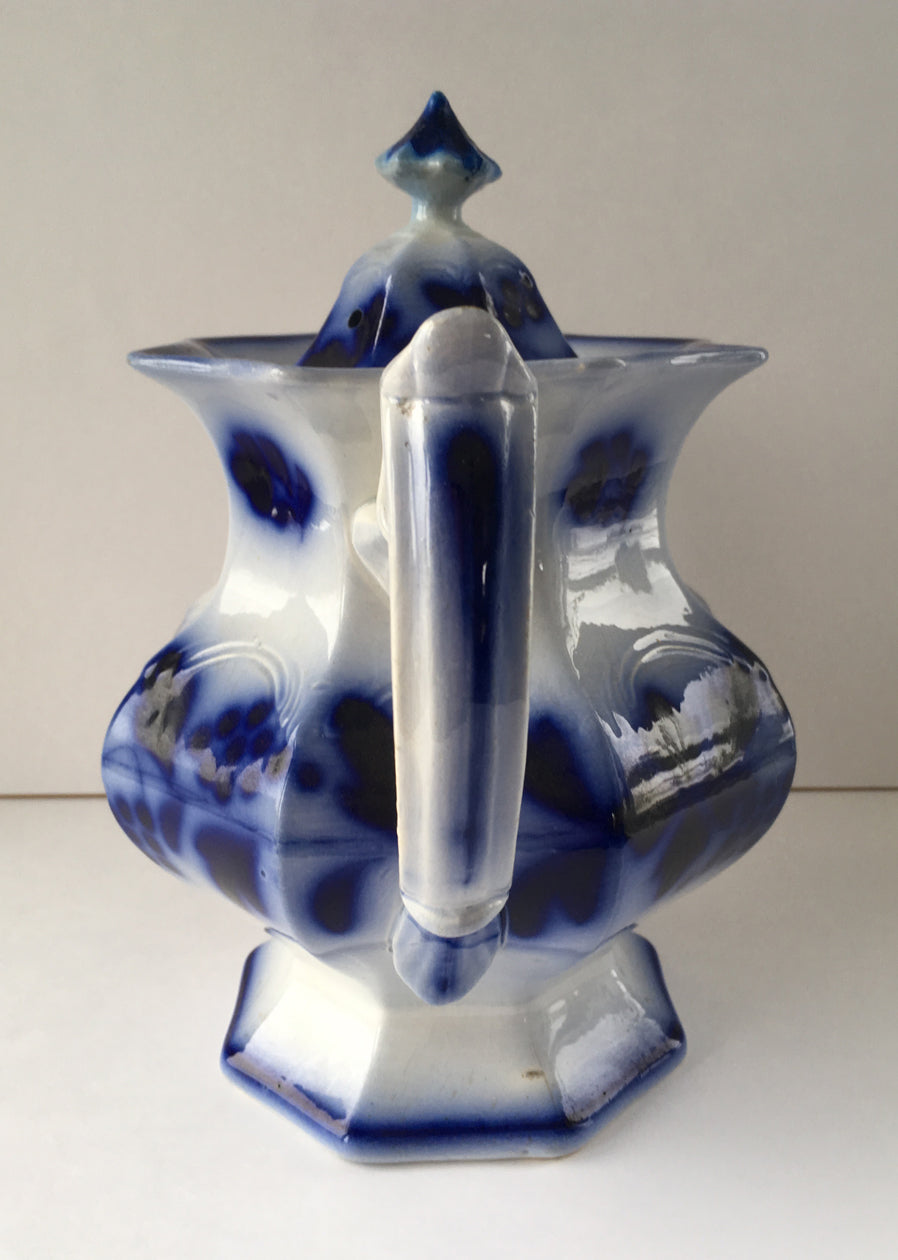 Flow Blue Teapot from Quebec handle image