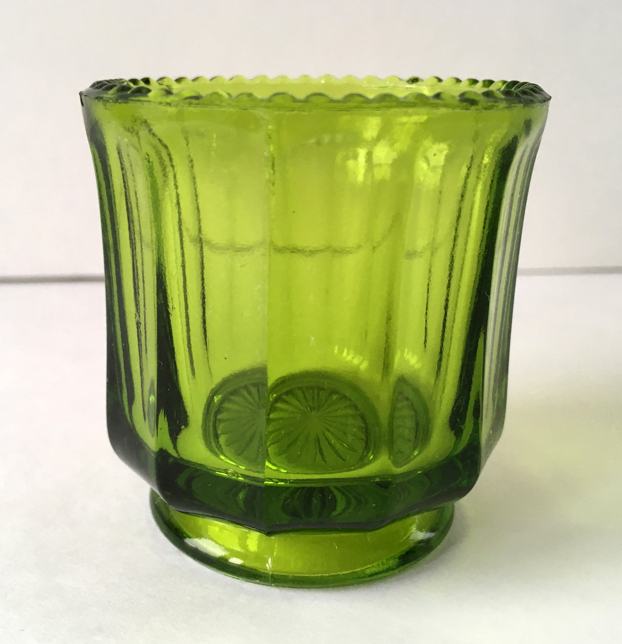 EAPG Colonial Cambridge Green Glass Toothpick Holder full image