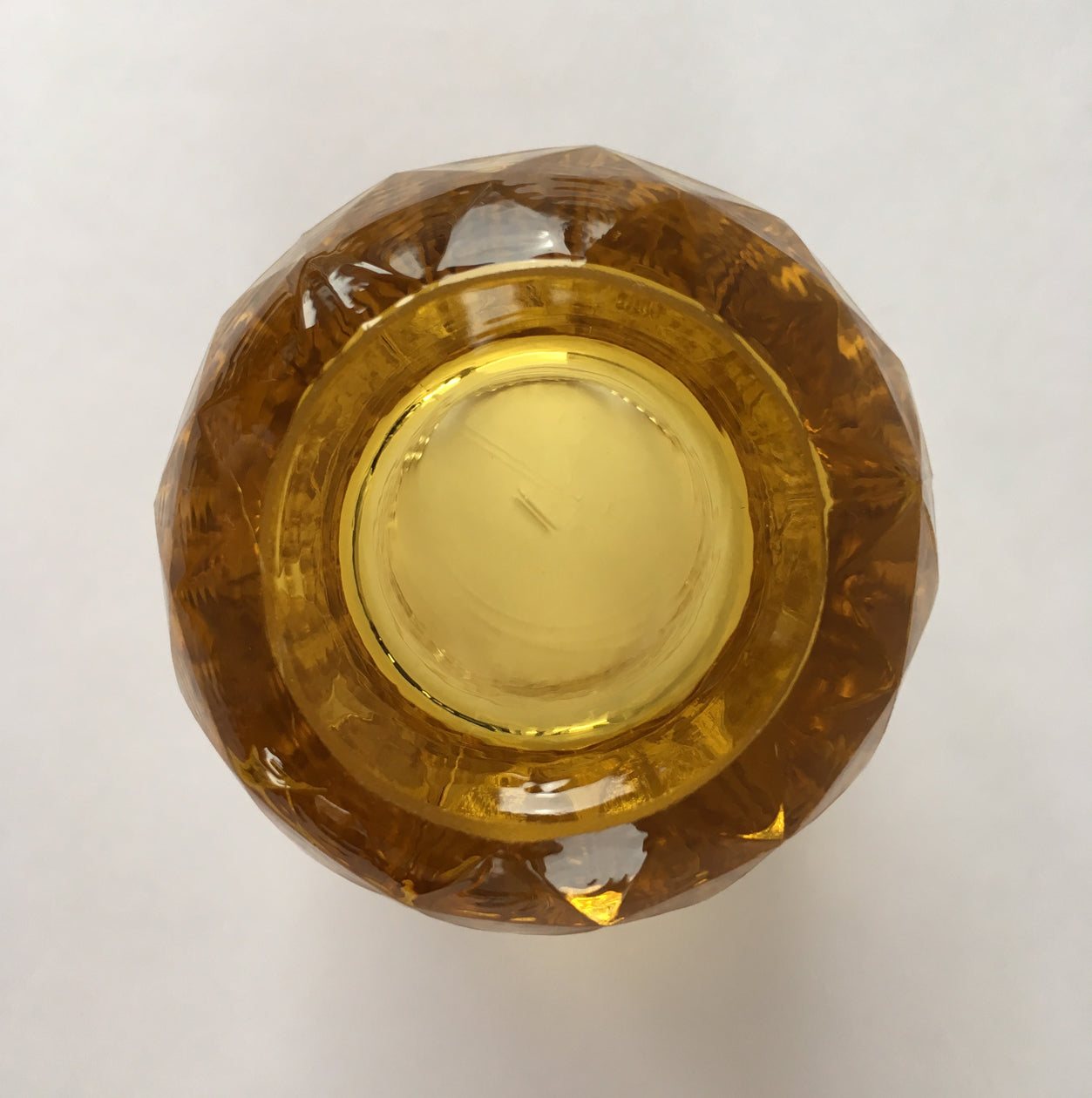 Westmoreland #60 Pattern Pressed Amber Glass Toothpick Holder bottom image