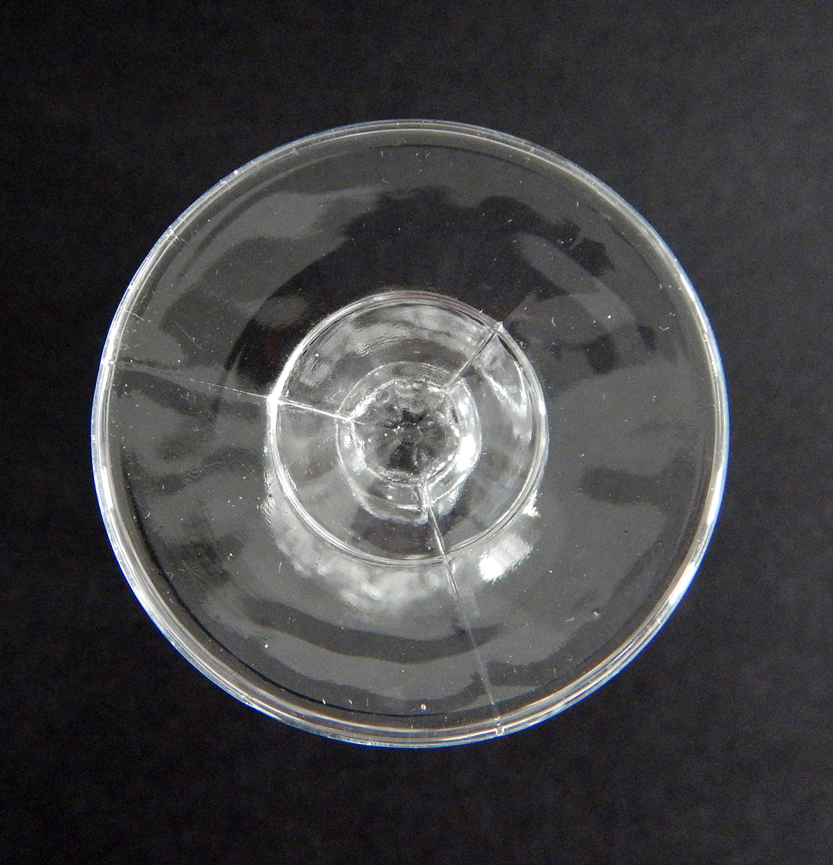 Hand Pattern Pressed Glass Wine Circa 1880 bottom image
