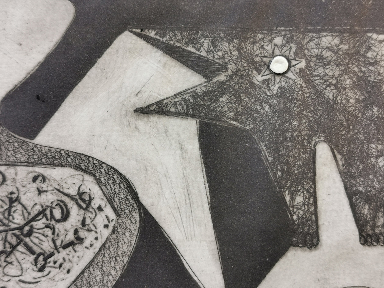 Martin Barooshian Peter & the Wolf etching close up image