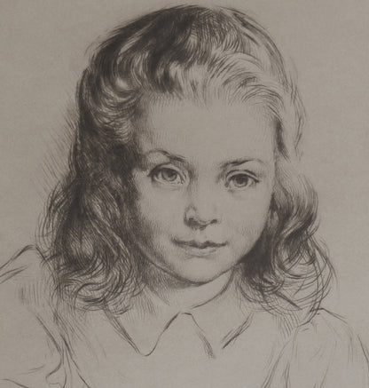 Arthur William HEINTZELMAN Girl Etching Close Up View Image