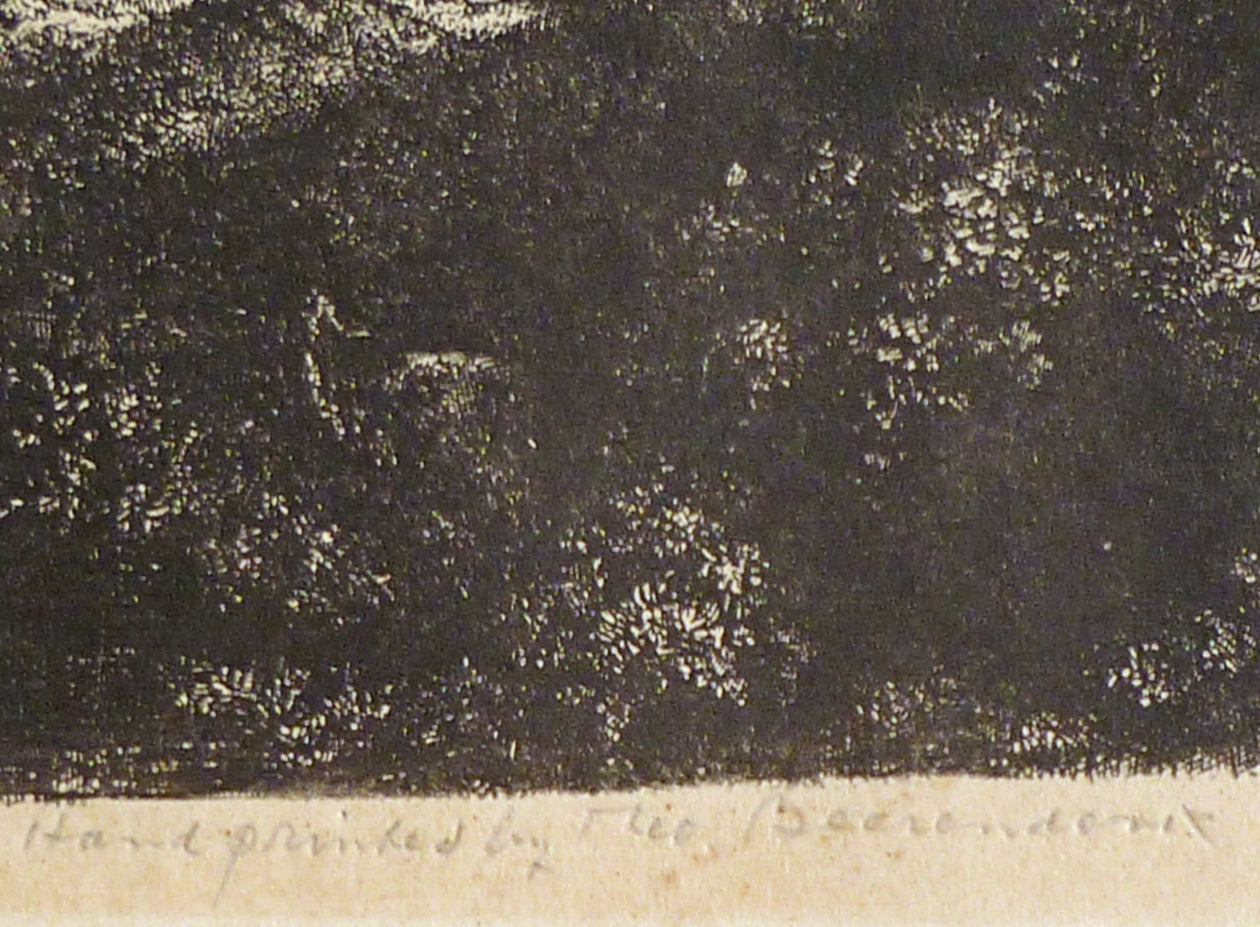 Original Rembrandt plate restrike The Three Trees signature view image