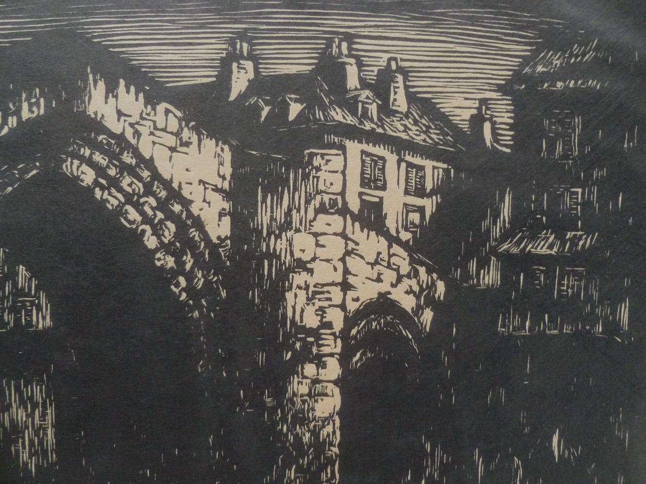 Donald Witherstine Black and White Woodcut close up image