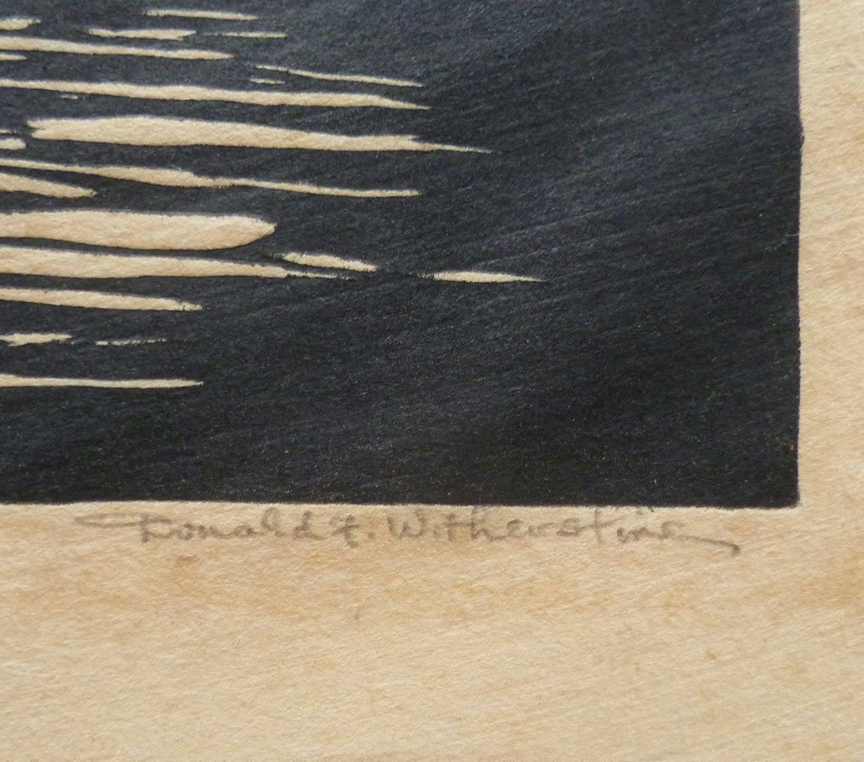 Donald Witherstine Black and White Woodcut signature image