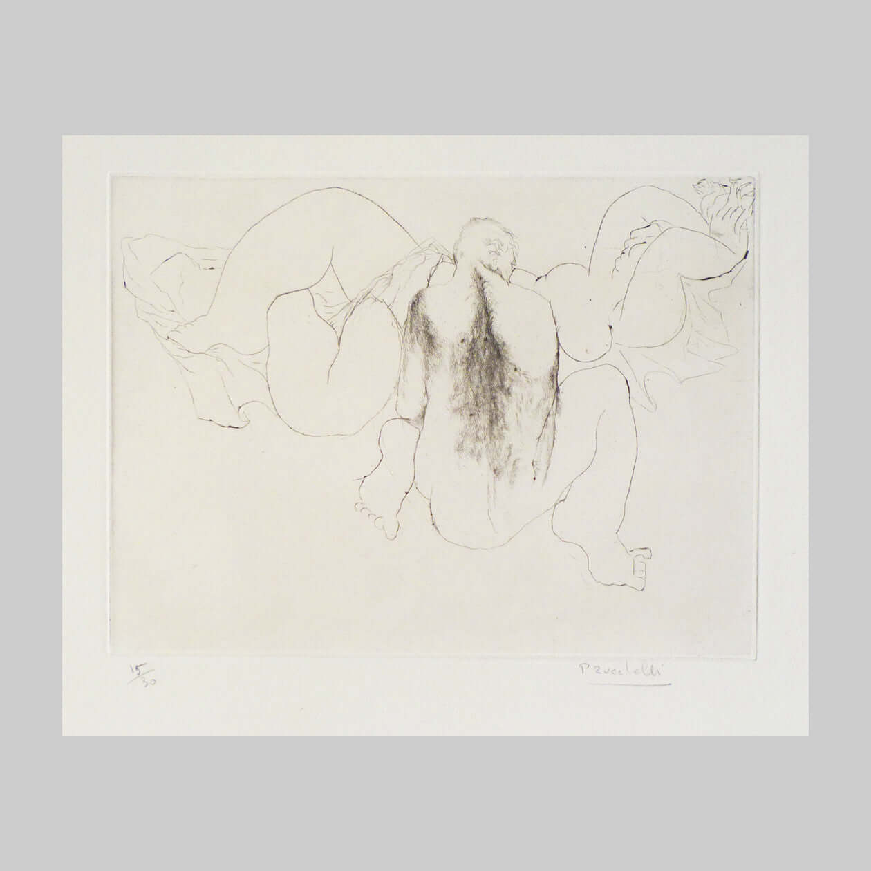 Pierre Zucchelli Etching of a nude couple main image